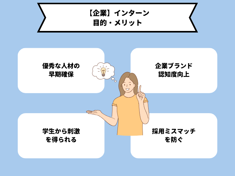 企業がインターンを開く目的とメリット